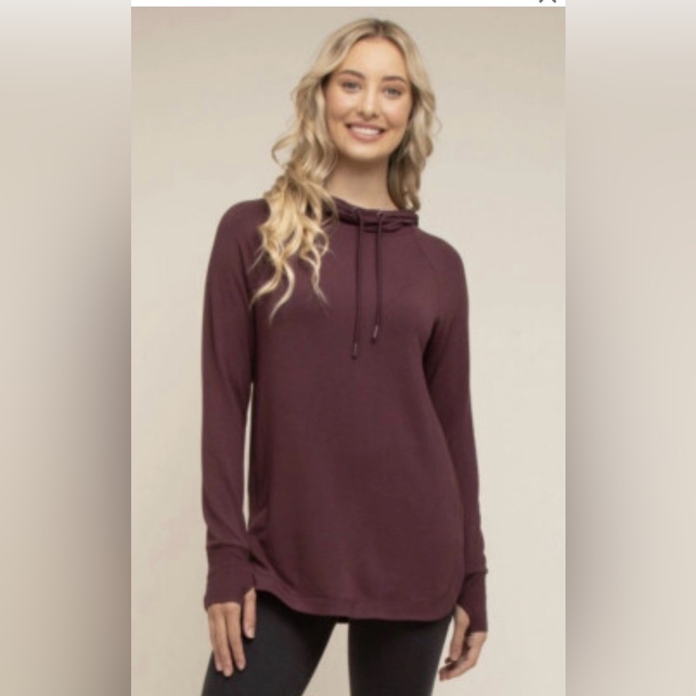 Athleta Uptempo Plum Marbled Women's Long Sleeve Pullover Hoodie Size Small